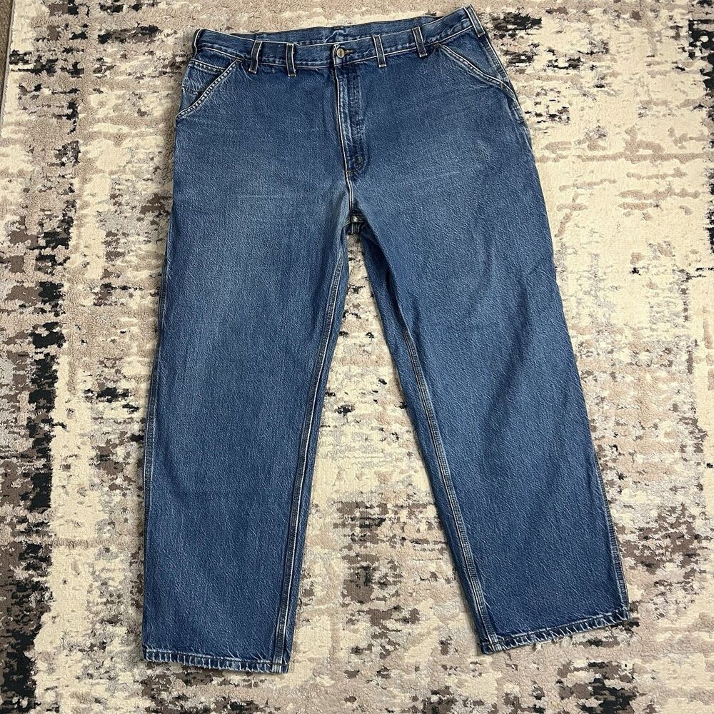 Vtg Y2K Men’s Carhartt B137 DST Carpenter Dungaree Utility Blue Jeans Size 44x32